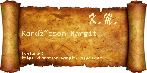 Karácson Margit névjegykártya
