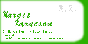 margit karacson business card
